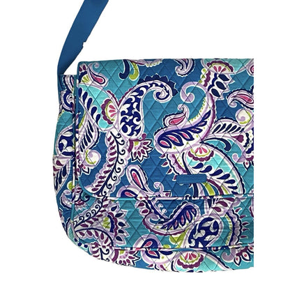 Vera Bradley Lighten Up Messenger Bag Waikiki Blue Paisley Crossbody