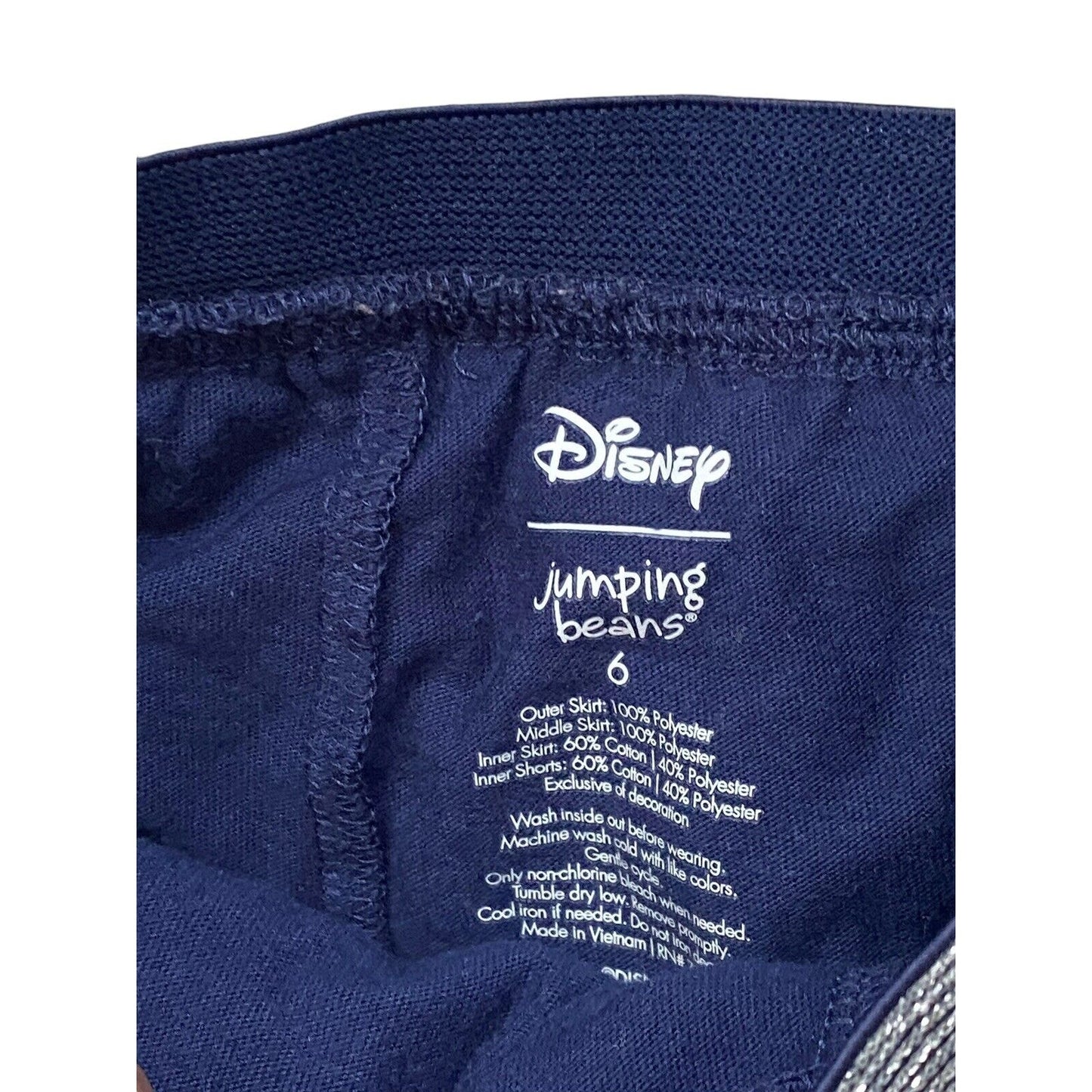 Disney Jumping Beans Size 6 Girls Skirt Layered Tulle Navy Metallic Mermaid Line