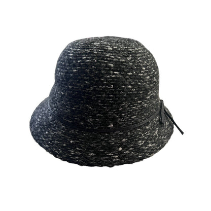 Women's Black Gray Cloche Hat Indigo Soul One Size EUC