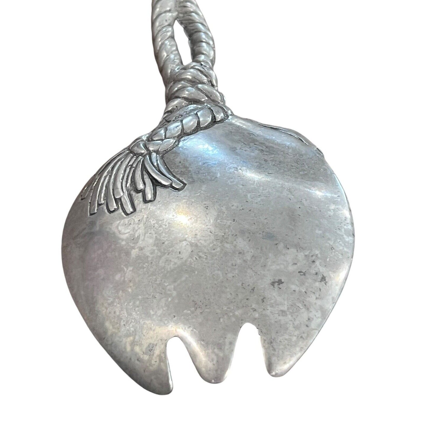 Vintage 2002 Arthur Court Pewter Nautical Rope Western Motif Salad Serving Set