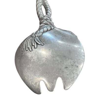 Vintage 2002 Arthur Court Pewter Nautical Rope Western Motif Salad Serving Set