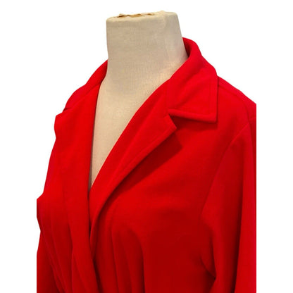 Vintage Bloomingdales Red Trench Style Robe Belt One Size Collared Shirt Style