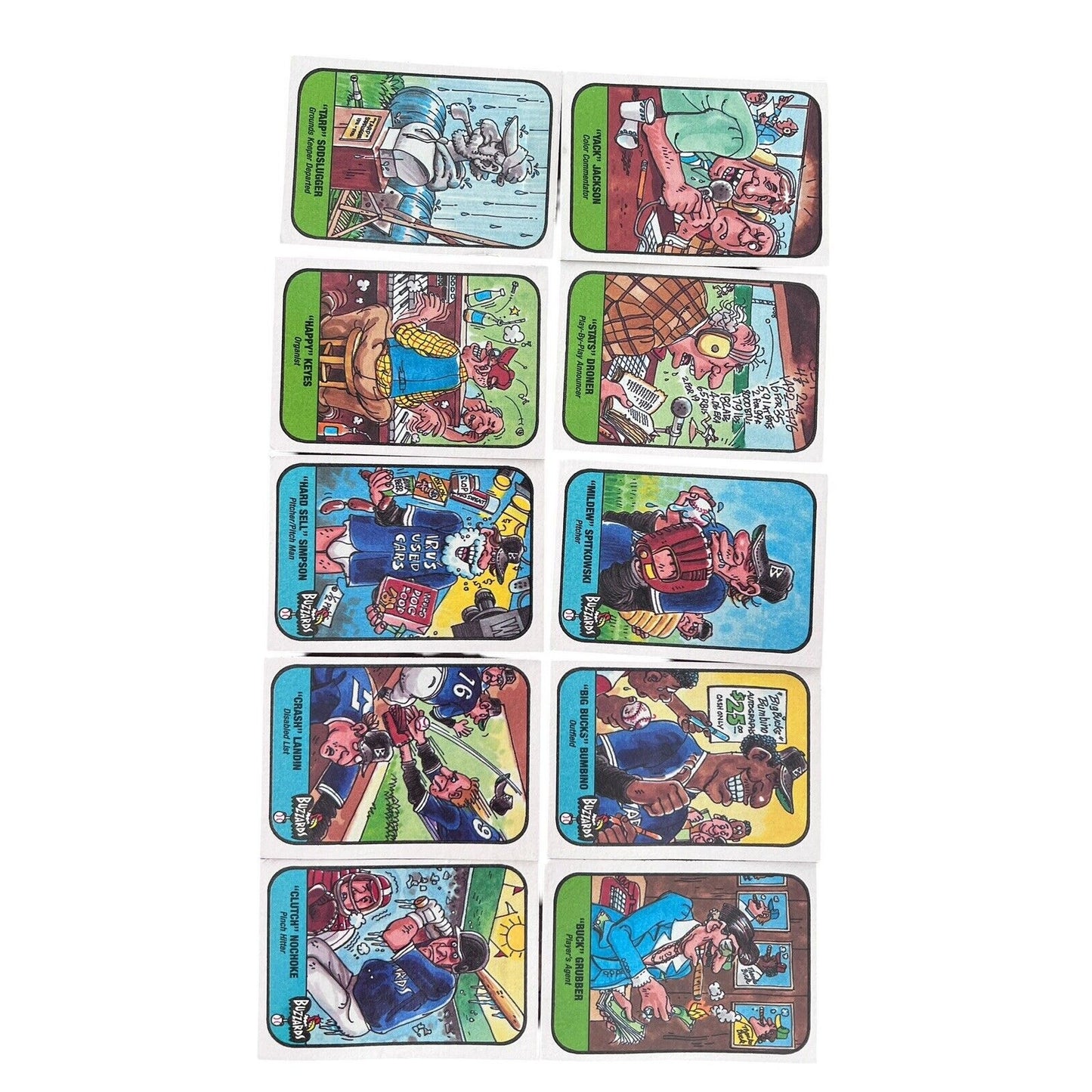 Wacky at Bats Confex Inc. Trading Cards Set Of 10
