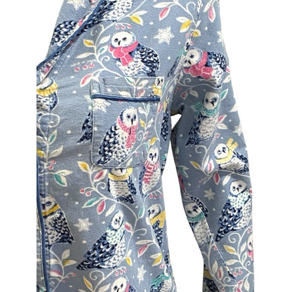 Size Large Nick & Nora Snowy Owl Snow Scarves Scarf Flannel Pajama Set Pjs