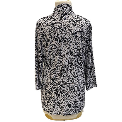 Emily Daniels Black White Cardigan Open Sparkles Size Small