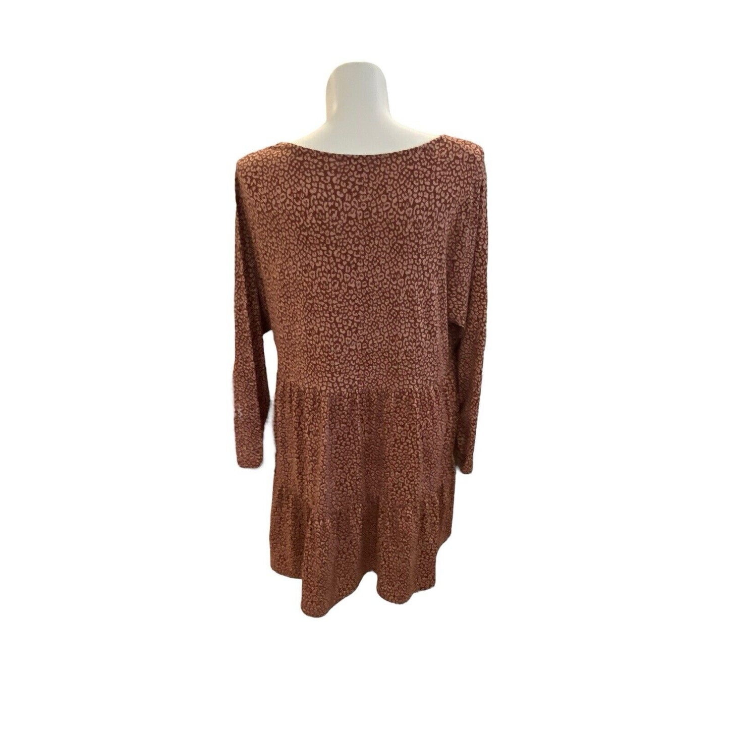 3X Love Fire Dress Women's Brown Pink Plus Midi Comfort