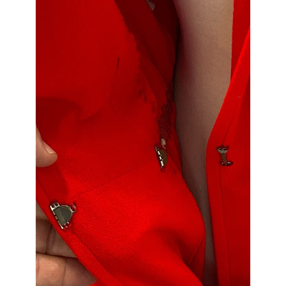 Vintage Bloomingdales Red Trench Style Robe Belt One Size Collared Shirt Style