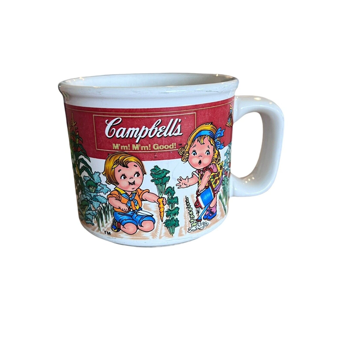 Vintage Campbell’s Soup Mug 14oz By Westwood 1998 ceramic mug kids in garden