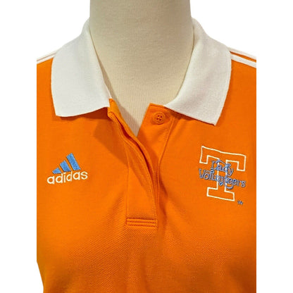 Vintage Tennessee Volunteers Lady Vols Polo Shirt White Orange Adidas Sz Medium