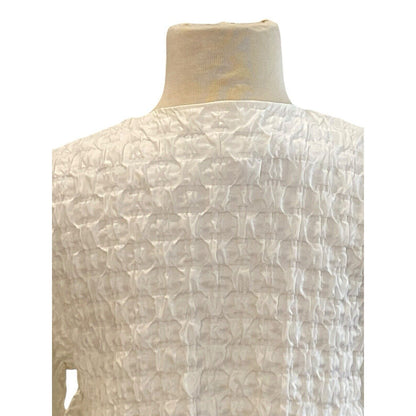Size Medium Lorain Croft Short White Textured Crop Jacket Fitted Gorgeous