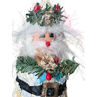 Vintage Santa Claus Christmas Ornament Holiday Styrofoam Tissue Old World