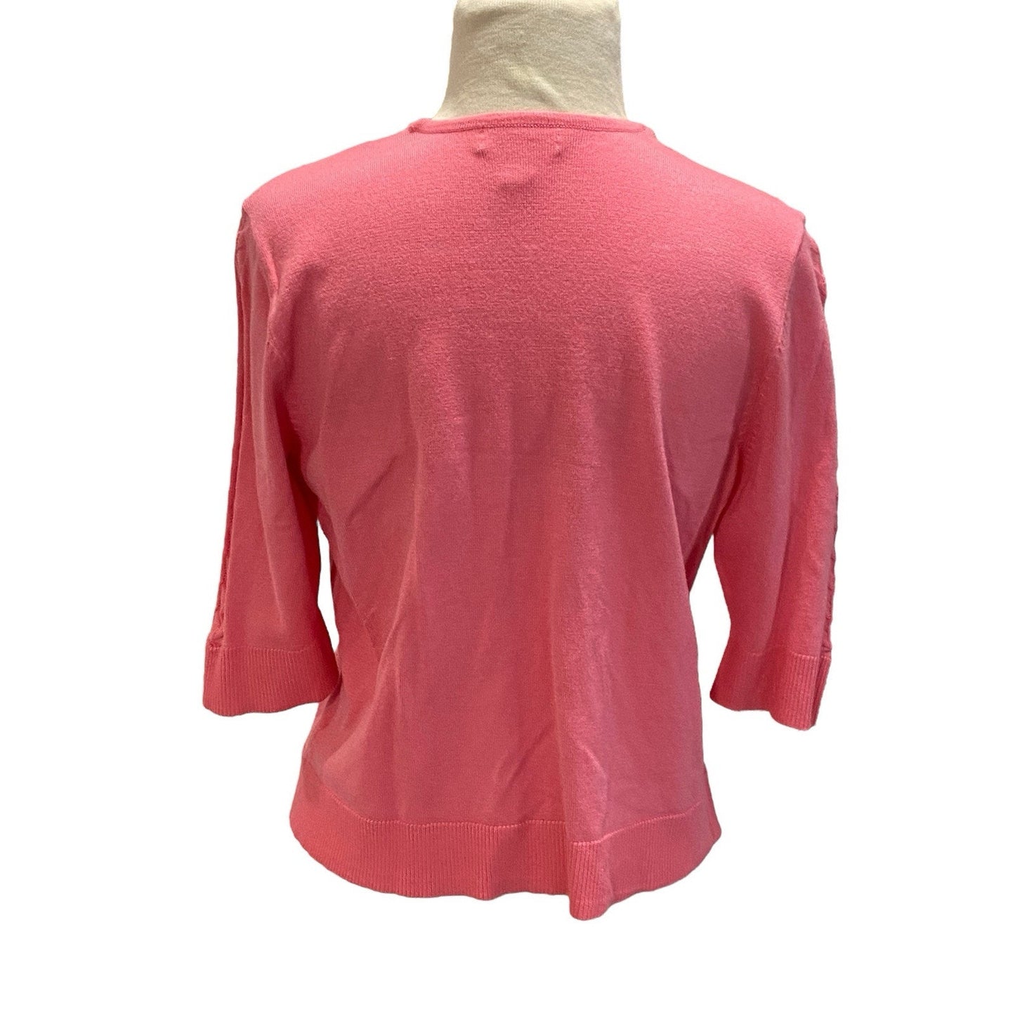 Charter Club Short Sleeve Pink Cardigan Sweater Size Medium Lightweight