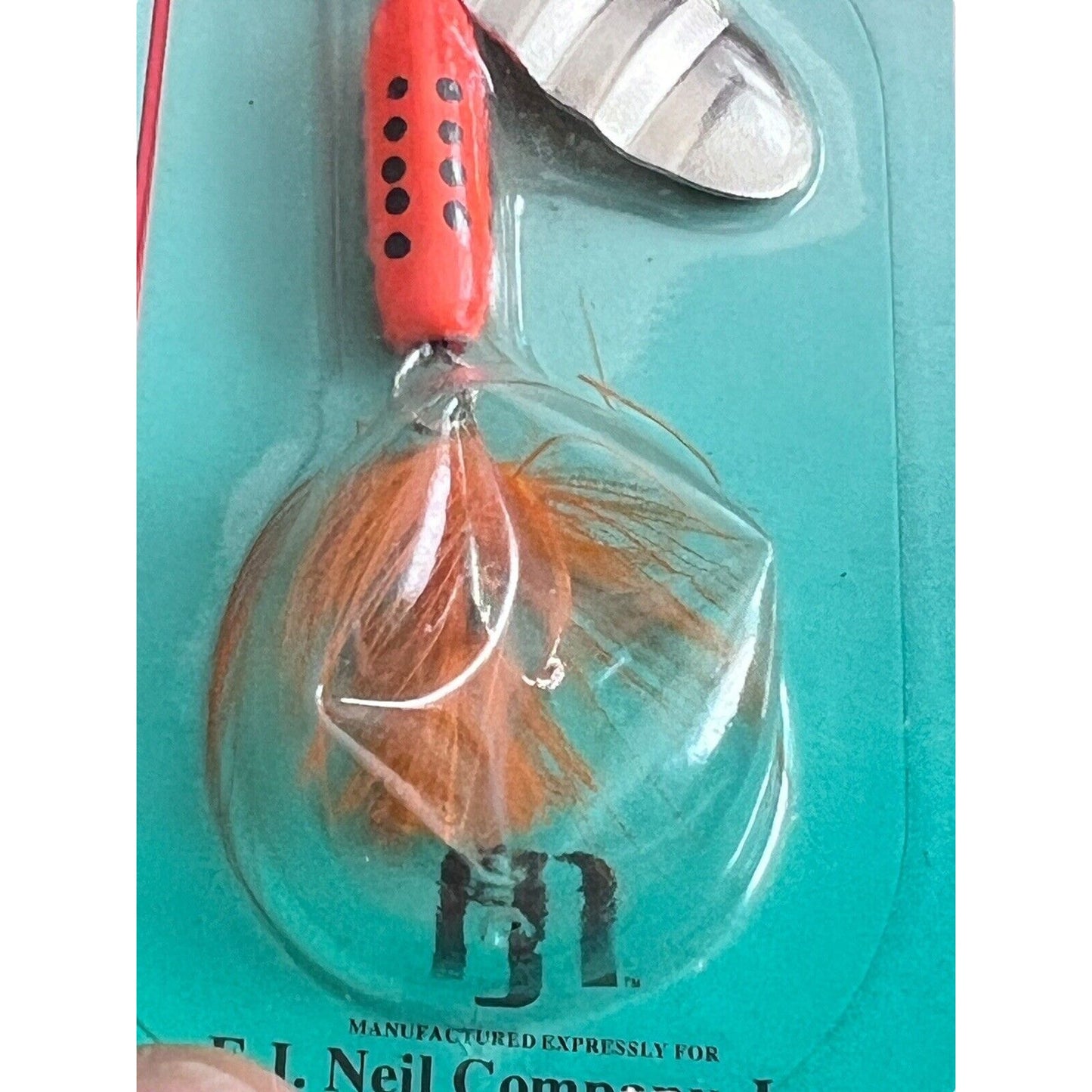 Dolphin Marble Spinner Sz. 1/8 oz on Original Backing #1301-A NOS Fishing Lure