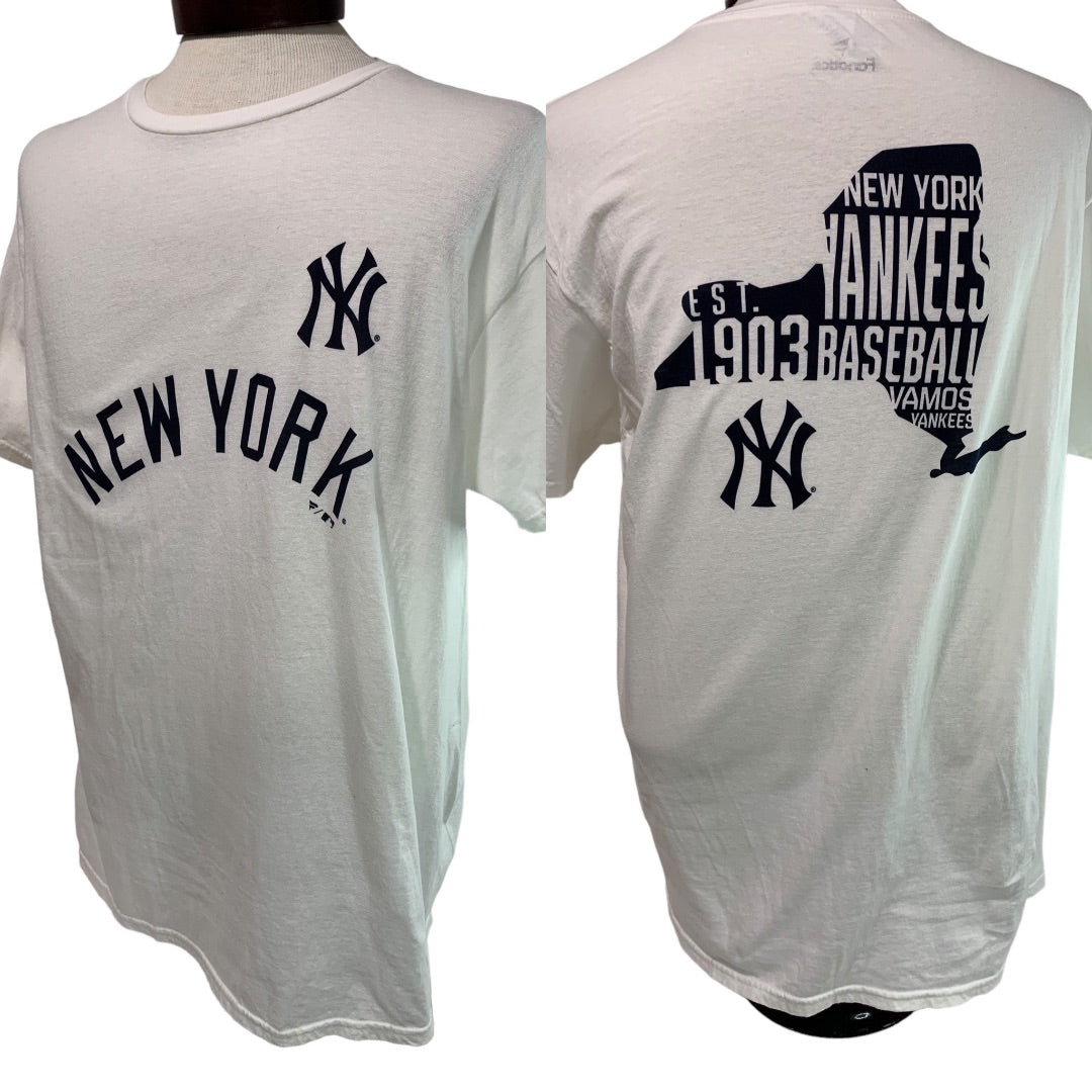 XL Fanatics New York NY Yankees Mens White Tshirt Short Sleeve