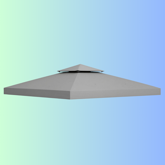 Outsunny 10' Square 2-Tier Gazebo Canopy Top Replacement Light Grey 84C-O41GY