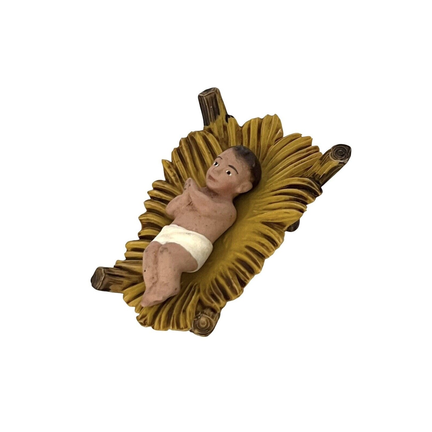 Vintage Molded Plastic Baby Jesus Made in Italy Manger Stamped Italy 100/2C