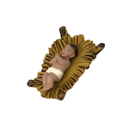 Vintage Molded Plastic Baby Jesus Made in Italy Manger Stamped Italy 100/2C