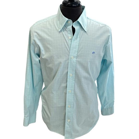 Southern Tide Shirt Mens Medium Button Down Seafoam Plaid