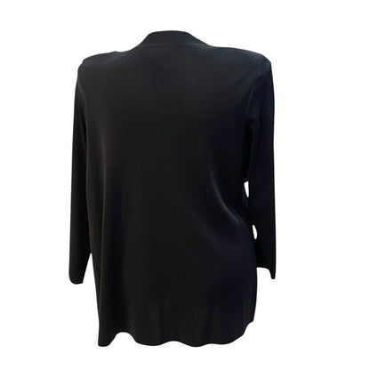 Size XL Exclusively Misook Gray Solid Open Front Sweater Cardigan 4 Pocket