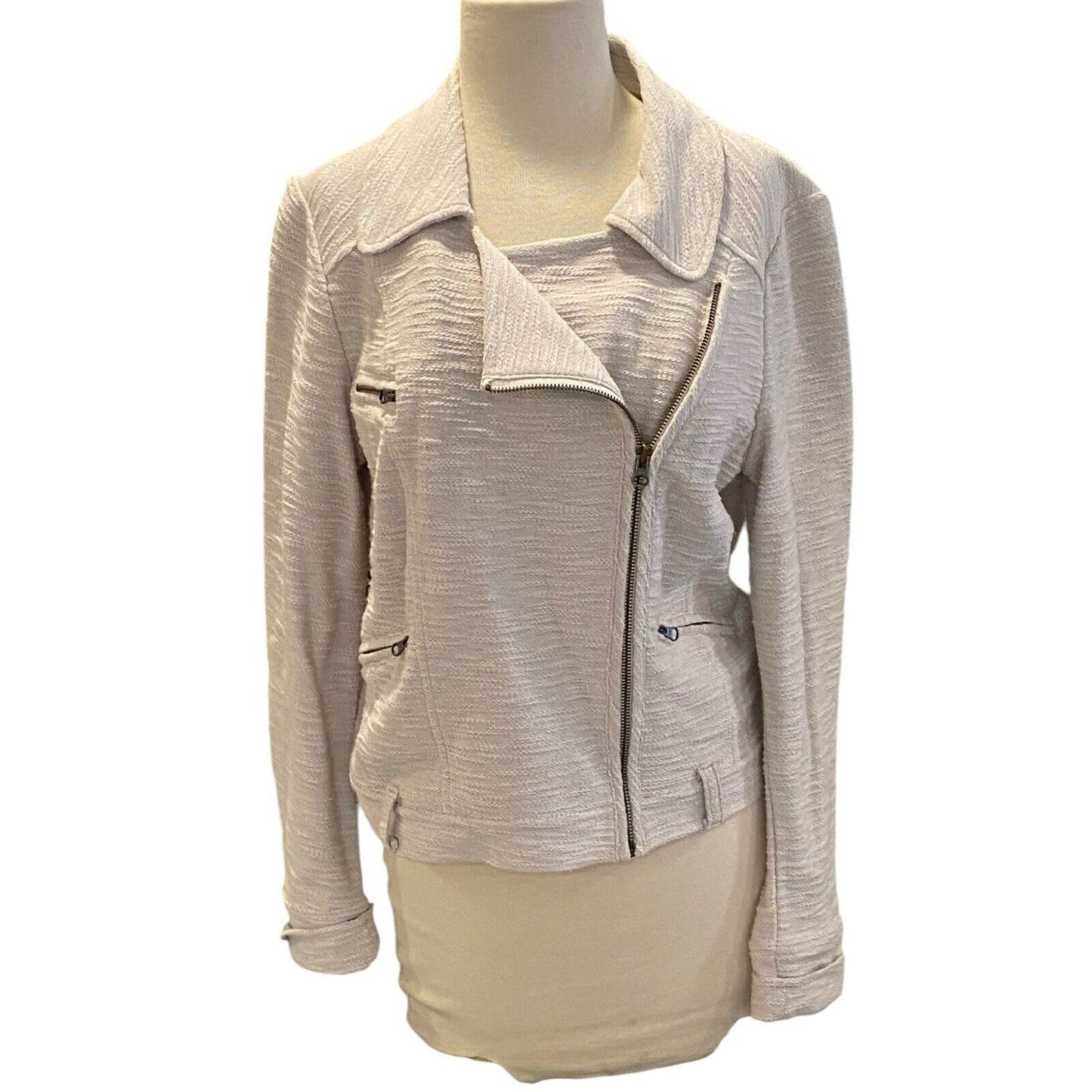 Size Large Anthropologie Allihop Textured Biker Cut Fabric Jacket Women's