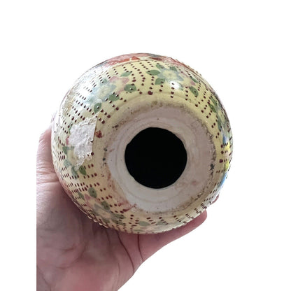 VTG Japanese Porcelain Hand Painted Egg Geisha Flowers Oriental 6 3/4” Tall