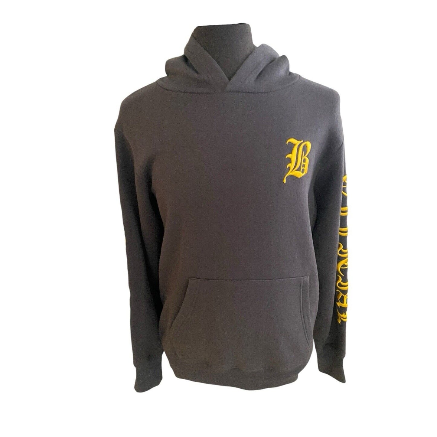 Large Be Original Rare Official y2k Style Gray Embroidered Hoodie