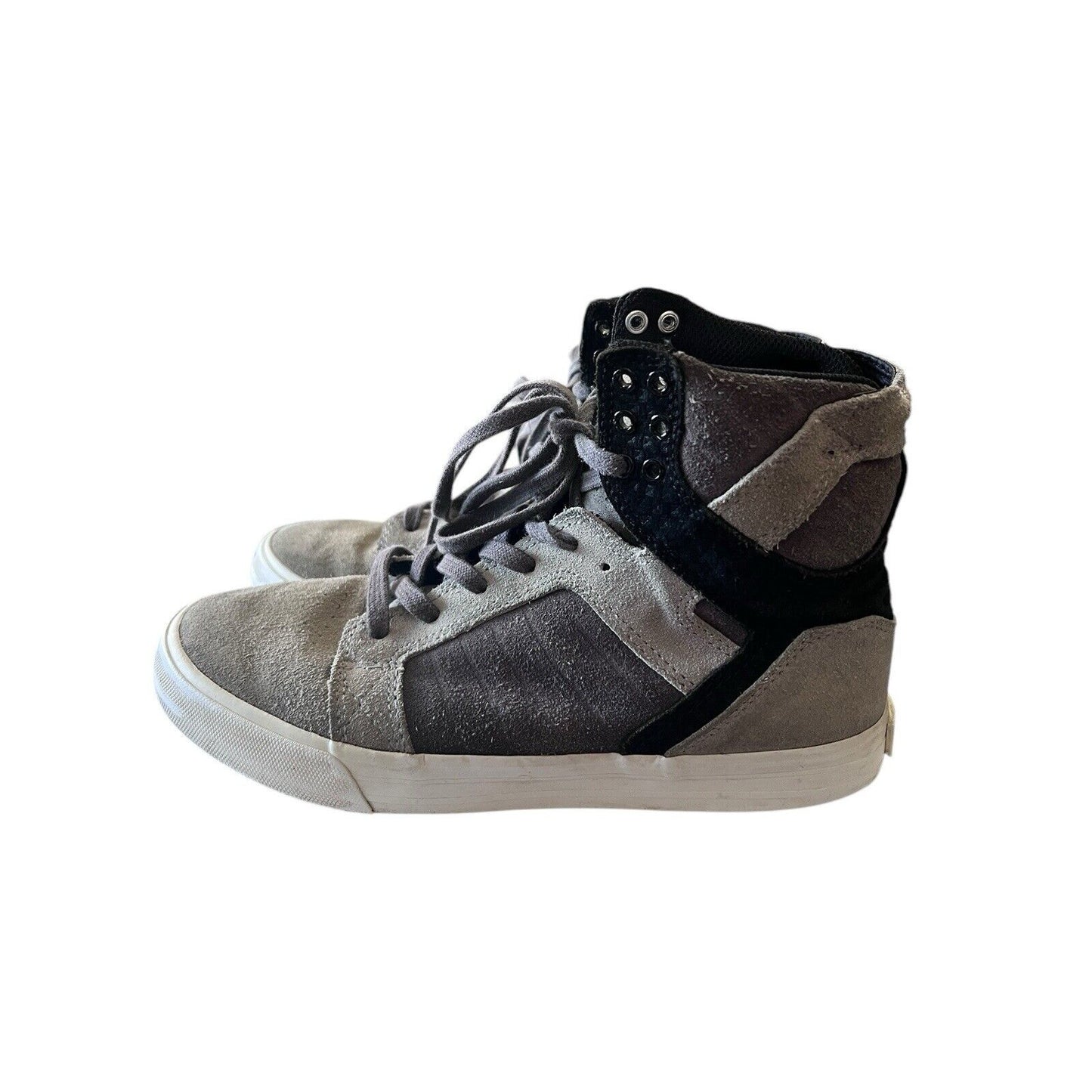 Supra Muska 001 Skytop Gray High Top Size 7.5 Skate Sneaker Shoes Mens Two Tone