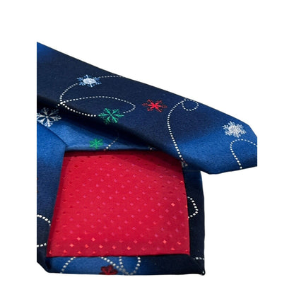 Hallmark Holiday Traditions Christmas Tie Snowflakes Whimsy Novelty Necktie New