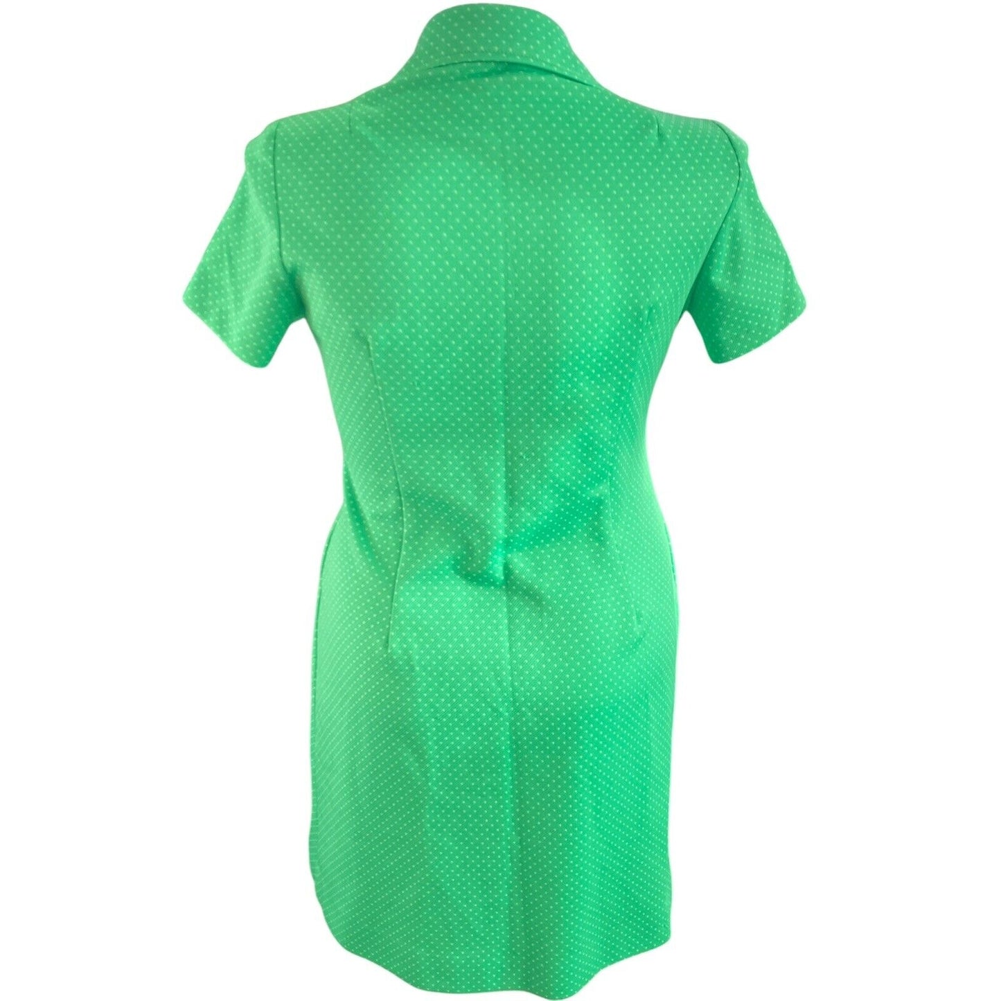 VTG Women’s Lorac Originals Green Polka Dot Shirt Dress USA Union 70’s