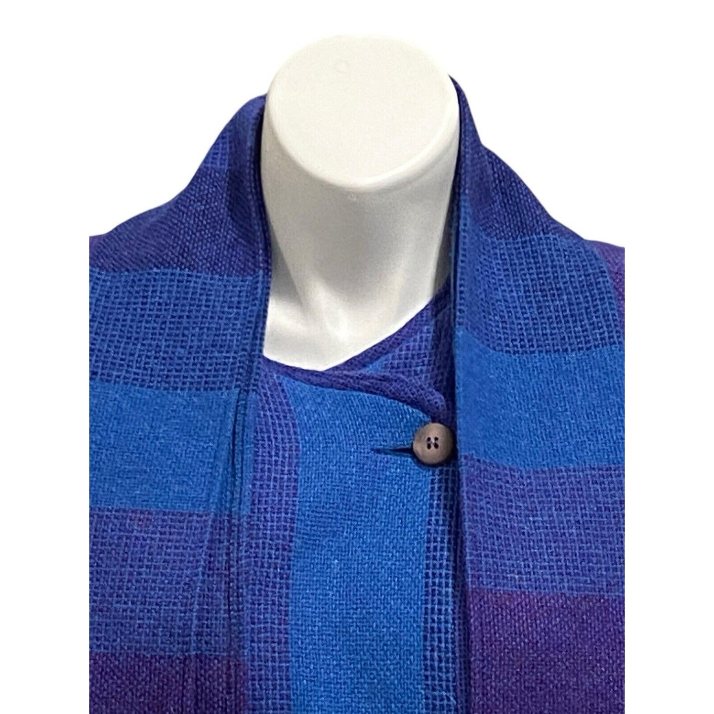 XL Avoca Collection Ireland Purple Blue Long Poncho Cape Wool Scarf Tie Celtic