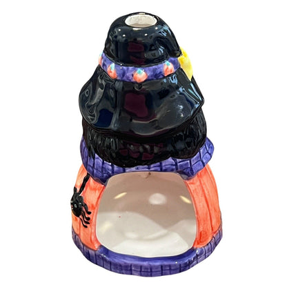 Ceramic Witch Hand Painted Tea Light Candle Holder Halloween Sharry Holiday