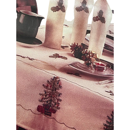 Herrschners® Country Christmas Tablecloth Topper Stamped Embroidery Kit Tree New