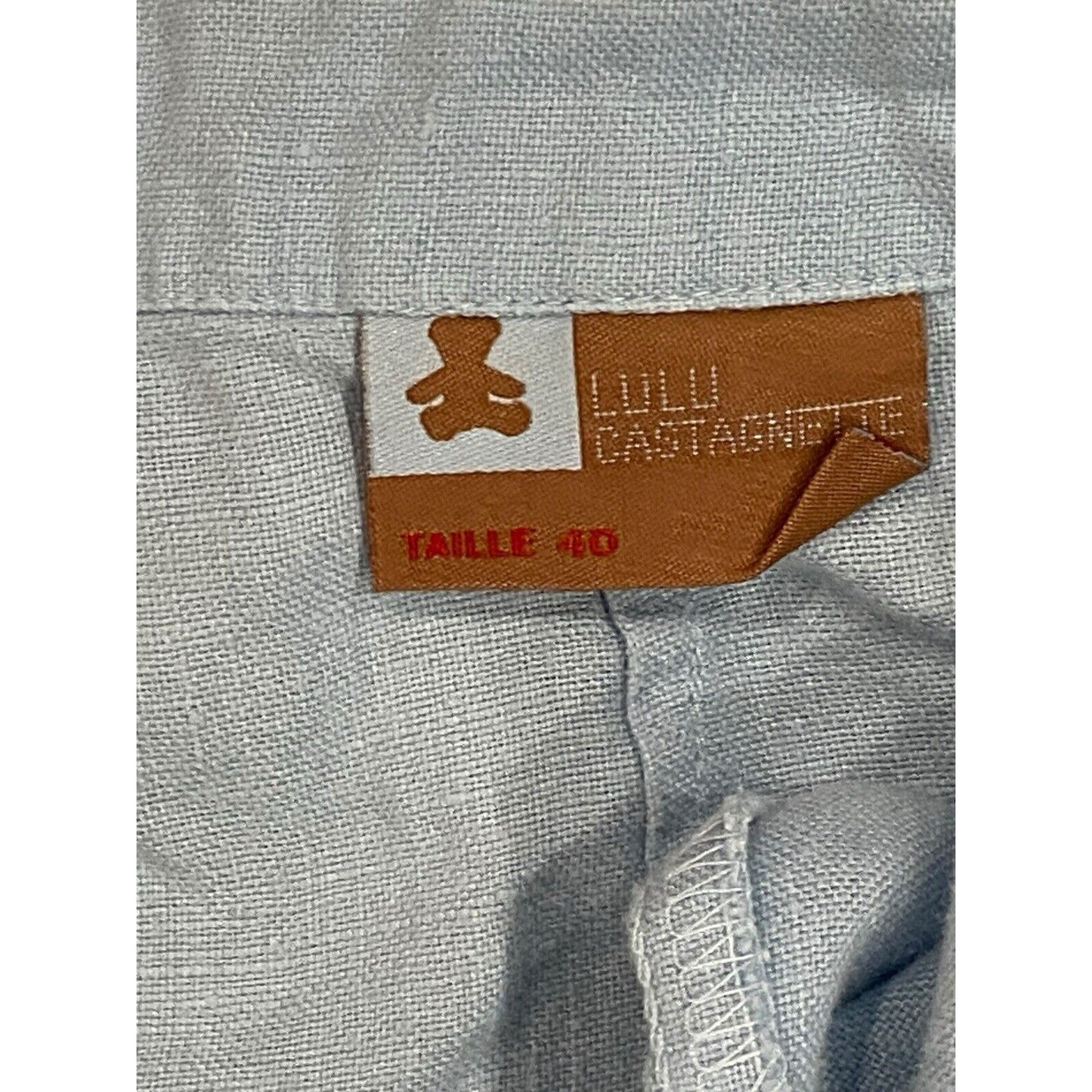 Size 8 (40 FR) Lulu Castagnette Cropped Wide Leg Pants Women Blue Linen