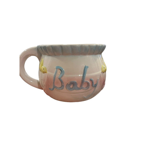 My-Neil Vintage Ceramic Planter Bear Ducks Baby Decor Blue Pink Yellow Rare