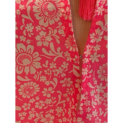 Size XXS J.CREW Factory Pink White Floral Cover Up Beach Vacation Cruise