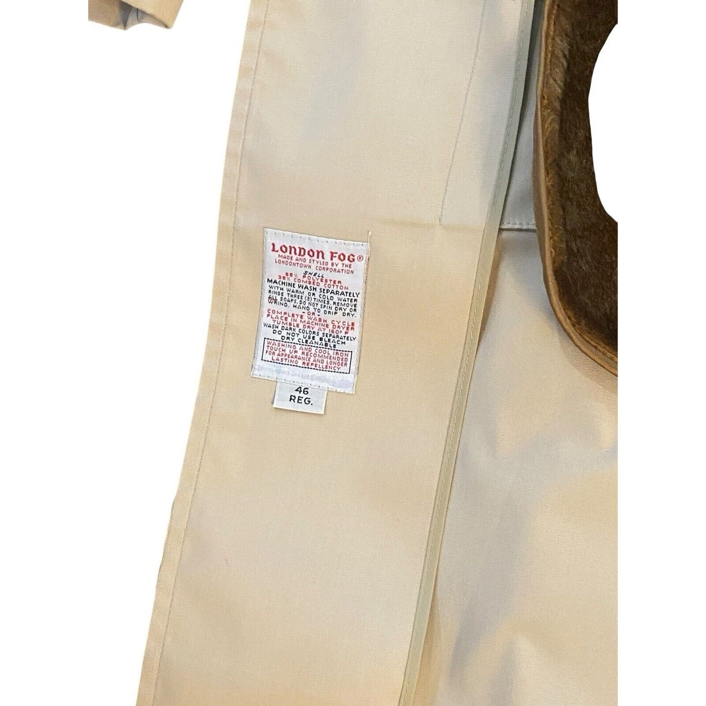 London Fog Mens Main Coats Overcoat 46R 2XL Beige Tan Trench Coat Jacket USA