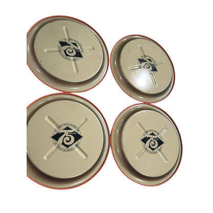 1976 Coca-Cola 75th Anniversary Metal Commemorative Coaster Set Of 4