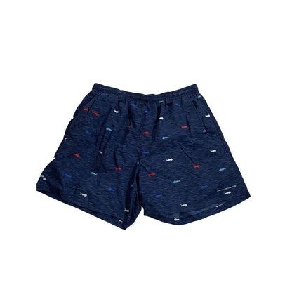 Size L Columbia Omni-Shade Shark Drawstring Water Shorts Blue Men Swim Trunks