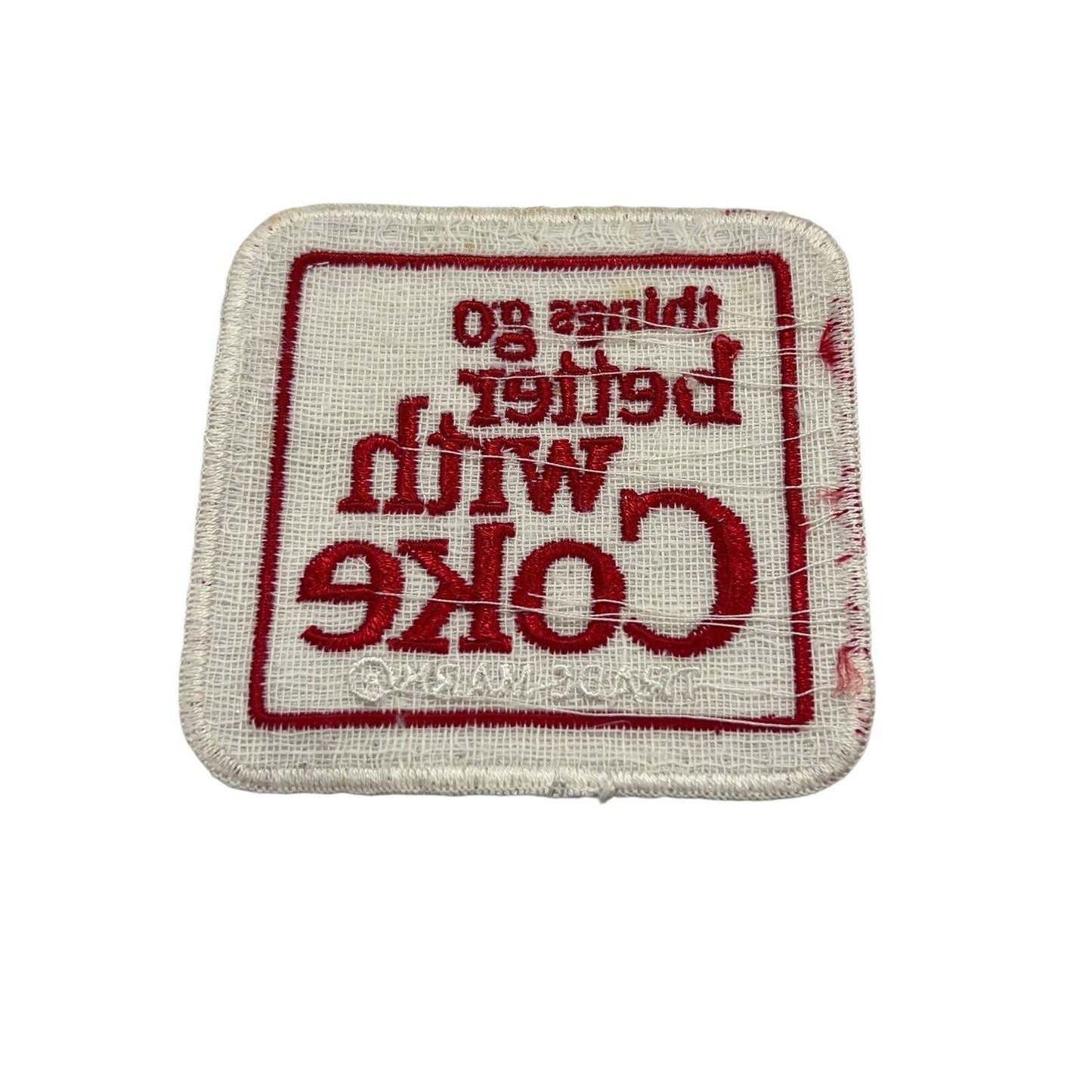 Vintage Coca Cola Patch "Things go better with Coke" 3 Inch Square Embroidered