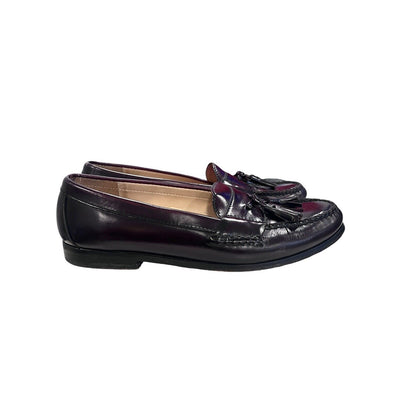 Cole Haan Burgundy Leather Slip-On Tassel Loafers Size 8.5 Classic Preppy