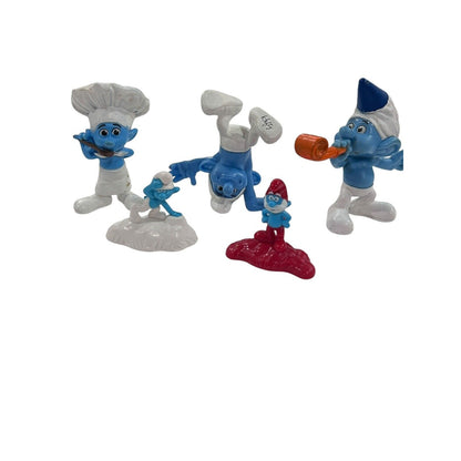 McDonald's Smurf Figures: Baker, Hefty, Party Planner, Papa Smurf And 5 Pieces