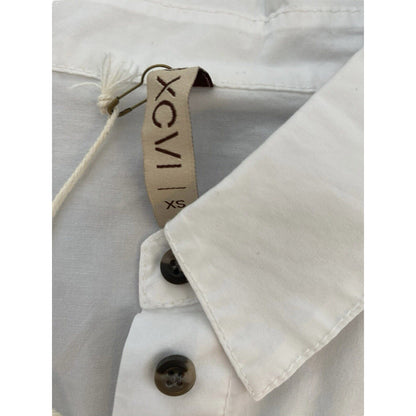 Size XS XCVI White Button Top Shirt White Victorian Steampunk Fitted Medieval