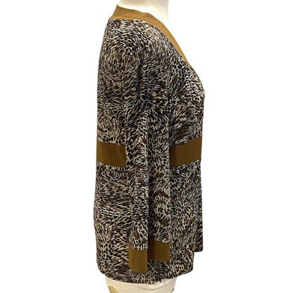 Rafael Women's Tunic Blouse Size Small Animal Print Cheetah Party Flattering