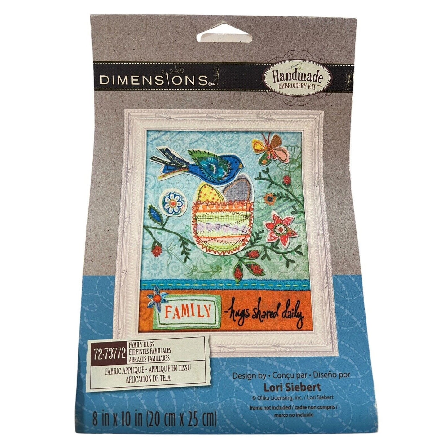 Dimensions Whimsy Applique Embroidery Kit Family Hugs Bird Lori Siebert New