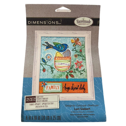 Dimensions Whimsy Applique Embroidery Kit Family Hugs Bird Lori Siebert New