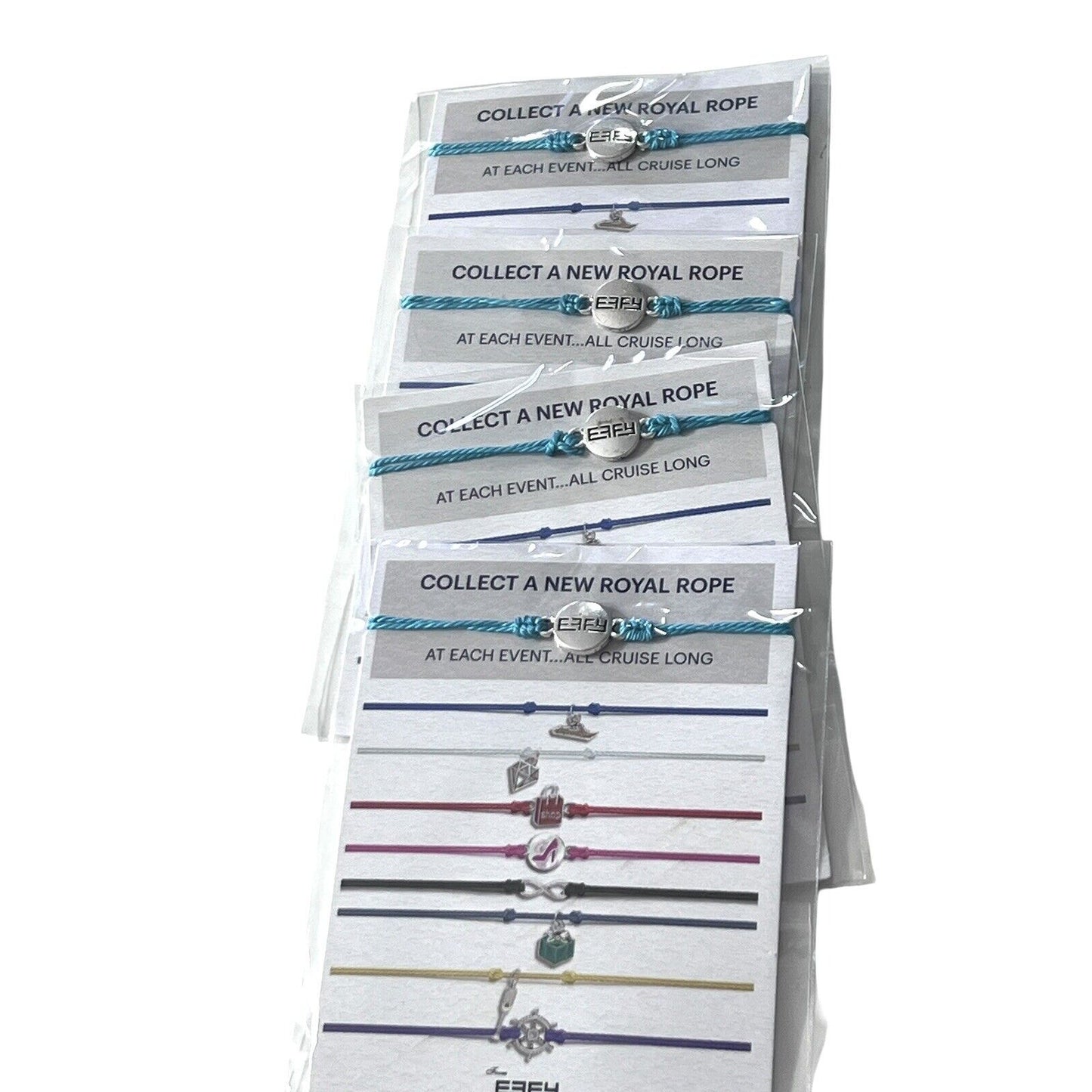 EFFY Royal Rope Bracelet Charm Royal Caribbean LOT Of 4 Teal