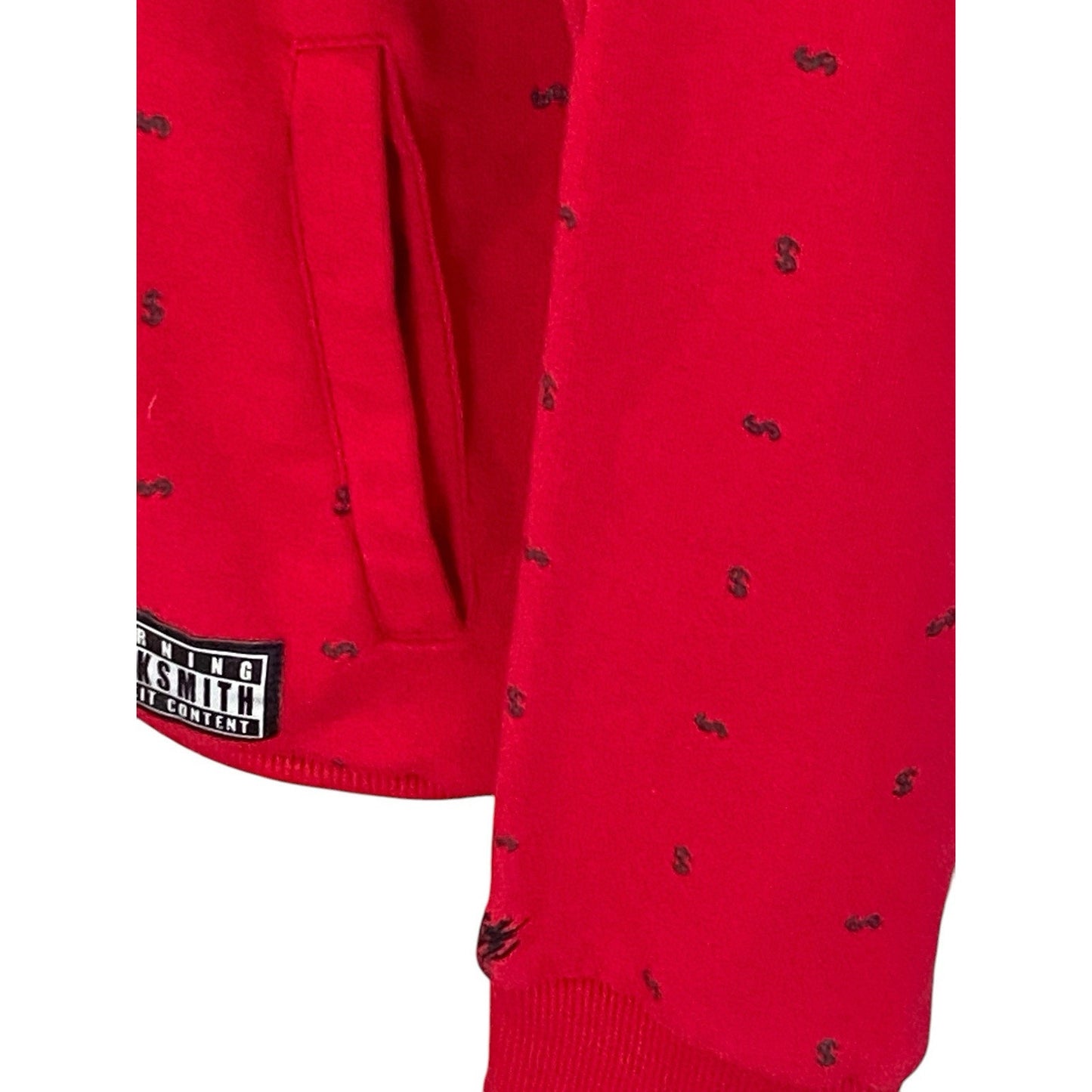 Rock Smith Brand Red Sweatshirt Dollar Signs Grunge Street wear Size 2XL