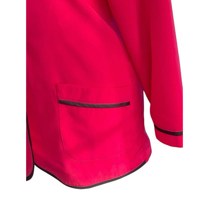 Peter Popovitch Ladies Casual Jacket Pink Size Large Black Trim Vintage