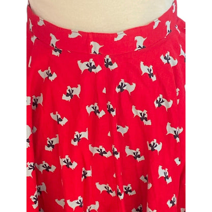 Vintage 80s Scotty Dog Red Circle Skirt Handmade Party Costume
