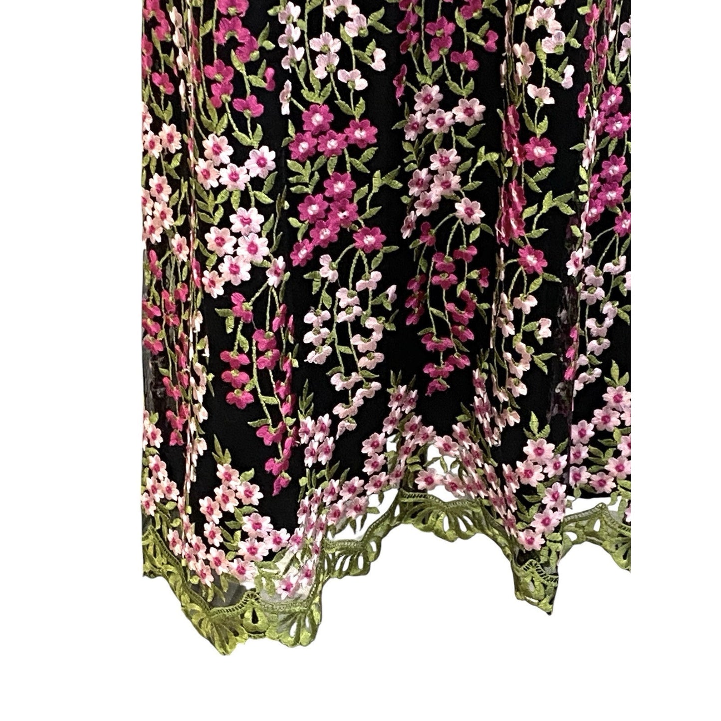 Tahari Arthur S. Levine Dress Black Floral Size 10 Embroidered Sleeveless